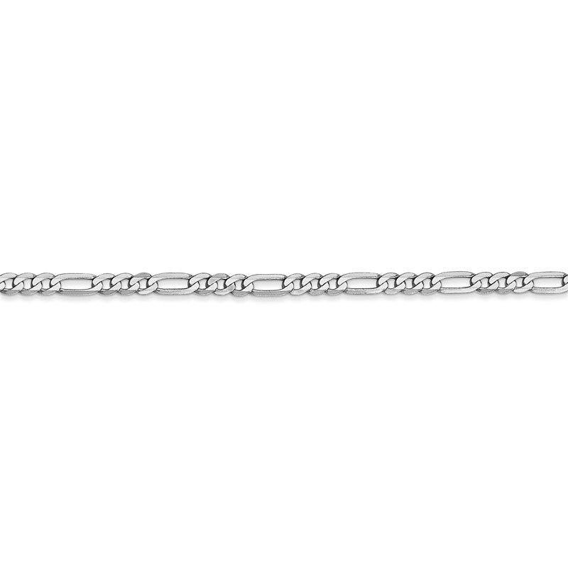 14K White Gold 10 inch 2.75mm Flat Figaro with Lobster Clasp Anklet