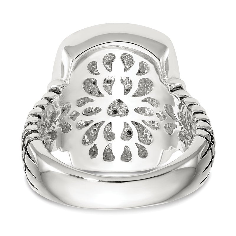 Sterling Silver with 14K Accent Diamond Ring