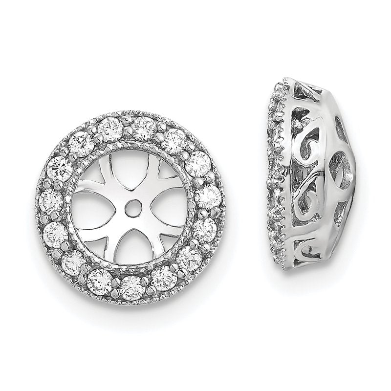 14K White Gold 1/3 carat Lab Grown Diamond VS+ F+ for 5.5-6mm Studs Complete Earring Jackets