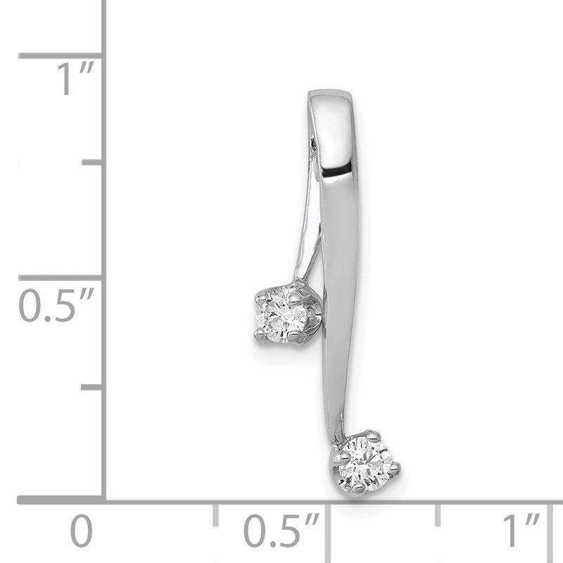 14k White Gold Complete 2-3.0mm Two-stone AA Diamond Chain Slide