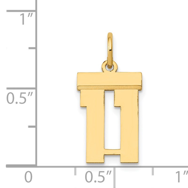 14k Small Polished Number 11 Charm
