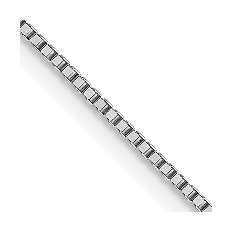 18K White Gold 18 inch .7mm Box with Lobster Clasp Chain