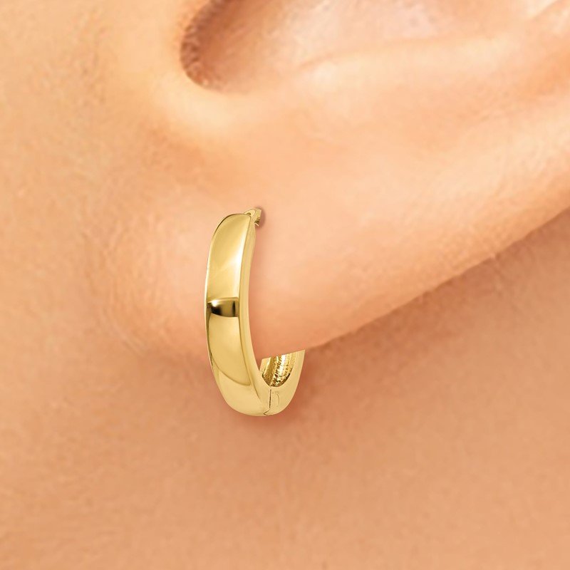14k 1.8mm Round Hinged Hoop Earrings