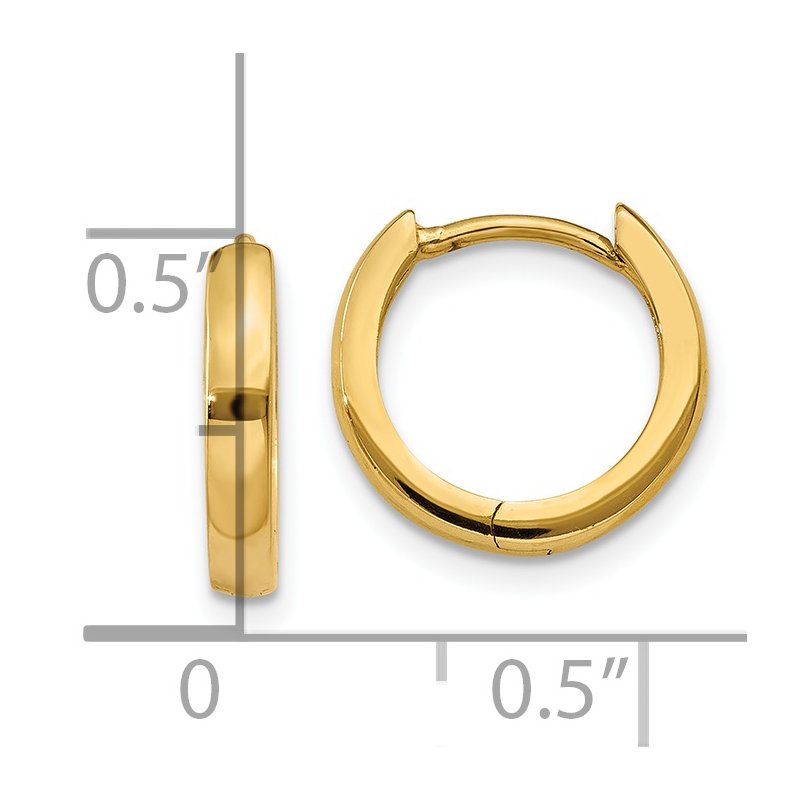 14k 1.8mm Round Hinged Hoop Earrings