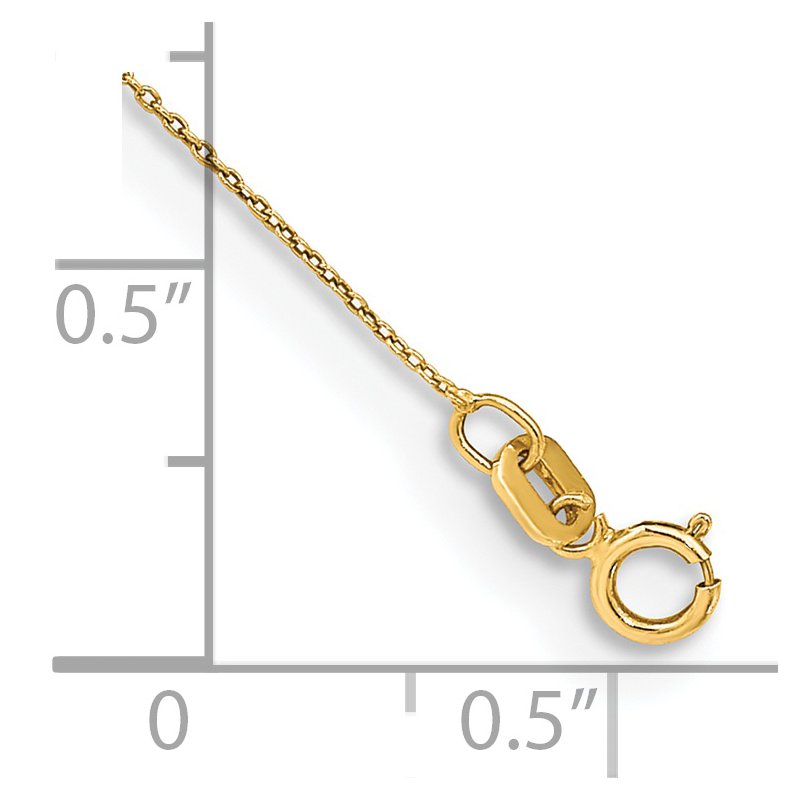 14K 14 inch .75mm Cable with Spring Ring Clasp Pendant Chain