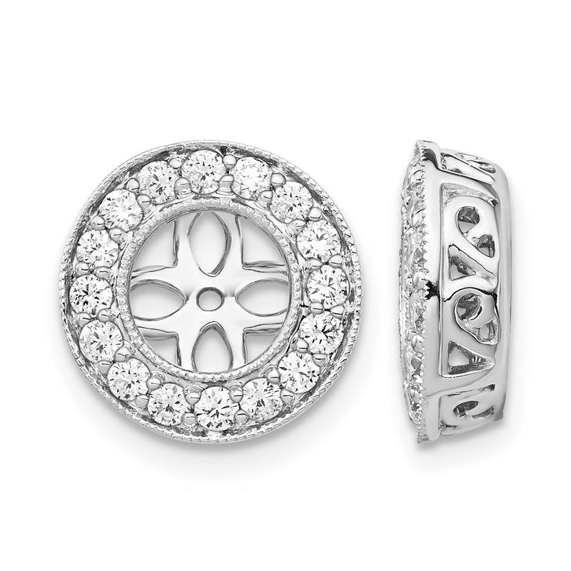 14K White Gold 1/2 carat Lab Grown Diamond VS+ F+ for 5.5-6mm Studs Complete Earring Jackets
