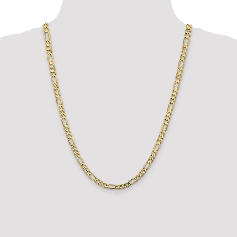 14K 26 inch 5.5mm Concave Open Figaro with Lobster Clasp Chain