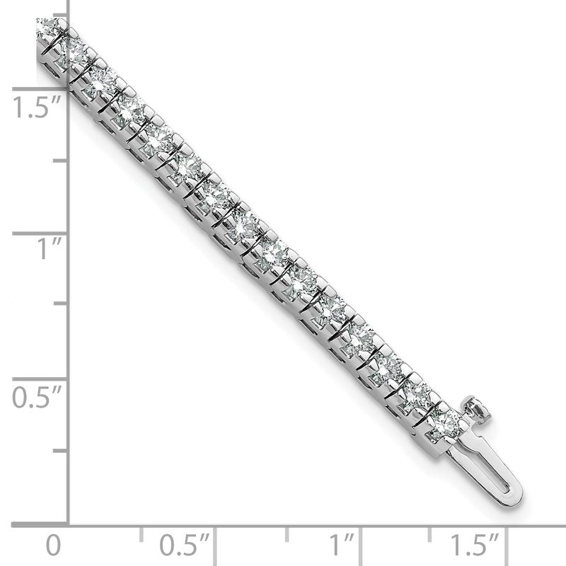 14k White Gold Complete 4.65 carat Round A Diamond 4-prong 7 inch Tennis Bracelet