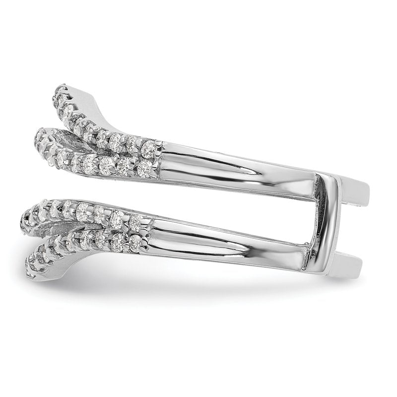 14K White Gold 5/8 carat Lab Grown Diamond VS+ F+ Complete Ring Guard