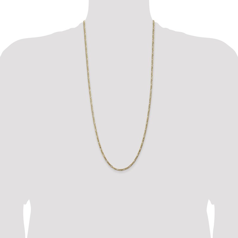 14K 26 inch 3mm Flat Figaro with Lobster Clasp Chain