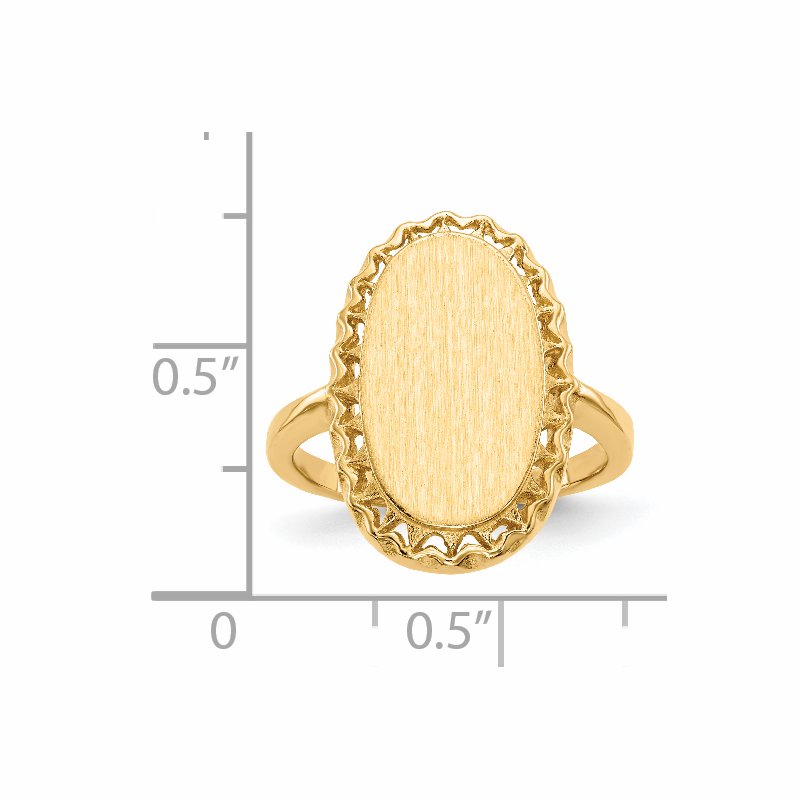 14k 9.5x16.5mm Open Back Signet Ring