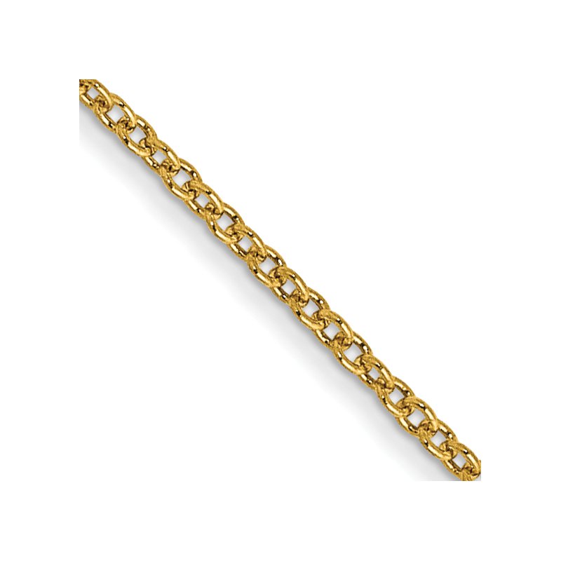 14K 14 inch 1mm Round Open Link Cable with Lobster Clasp Chain