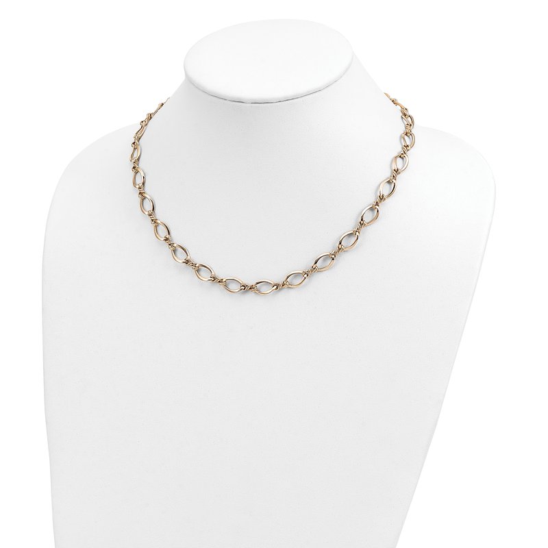 14k Fancy Oval and Twisted Link 18 inch Necklace