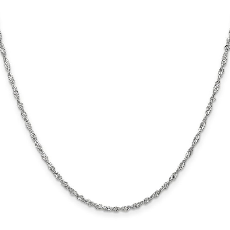 10K White Gold 1.7mm Singapore Chain