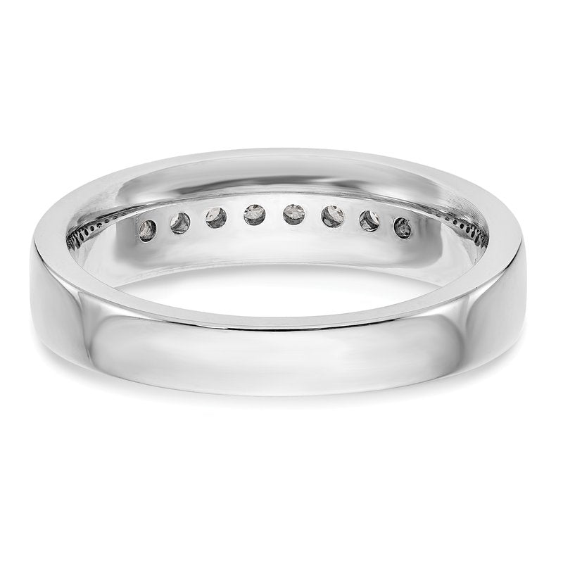 14K White Gold Men's 1/3 carat Lab Grown Diamond VS+ F+ Complete Channel Band