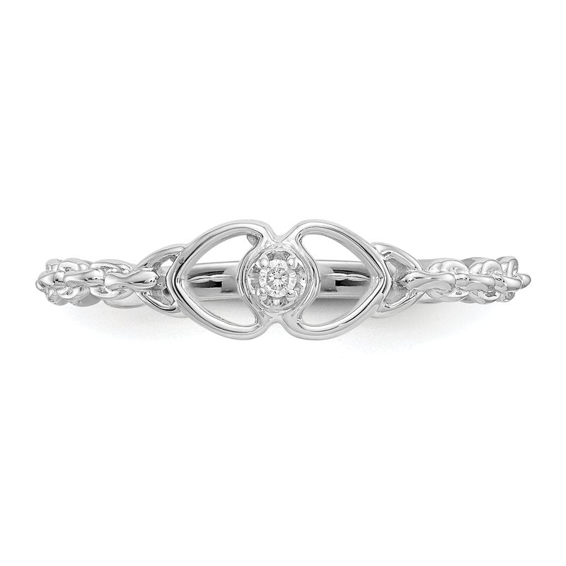 14k White Gold AAA Diamond heart ring