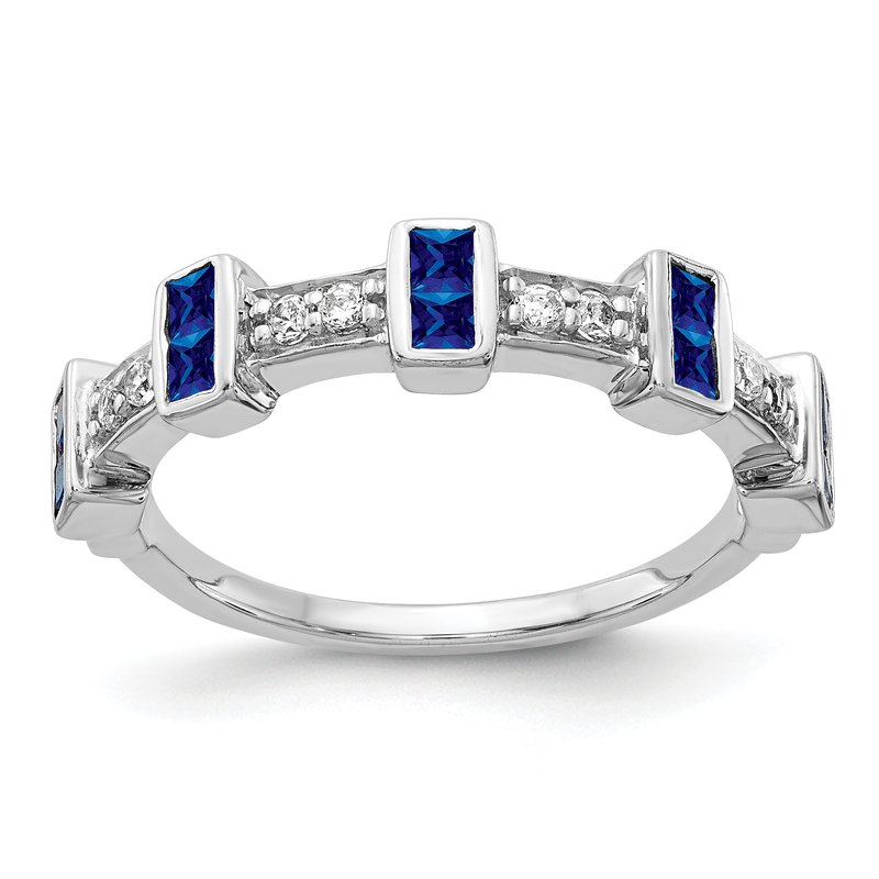 14k White Gold Fancy Diamond and Ruby Ring