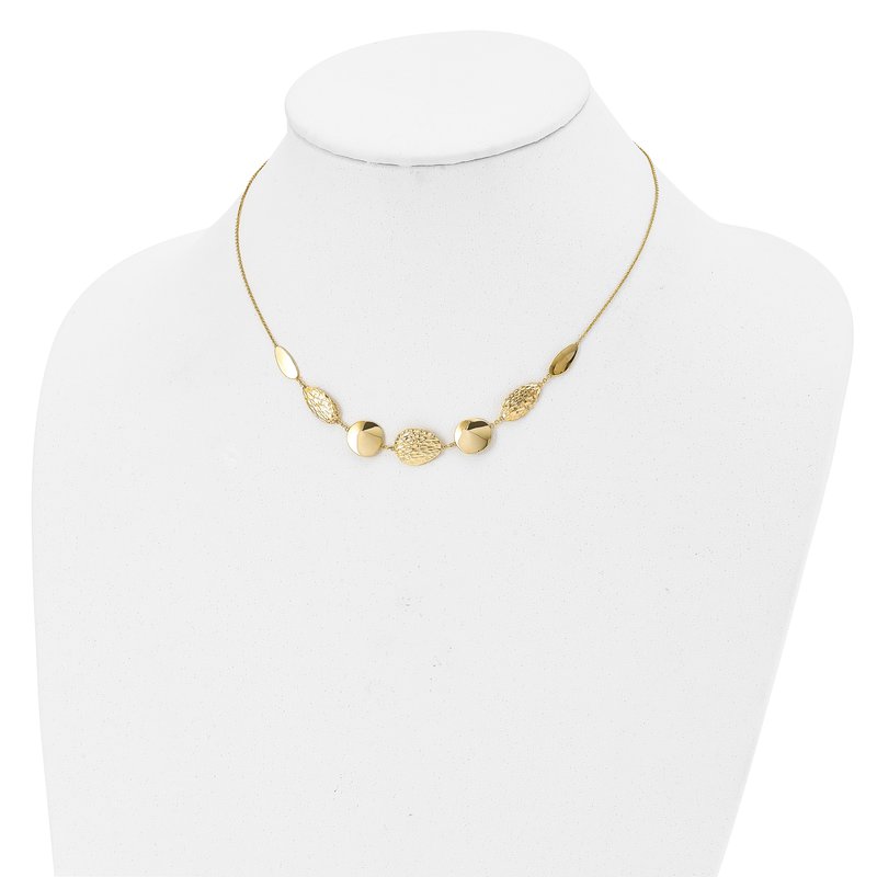 14K Polished D/C with 2in ext. Necklace