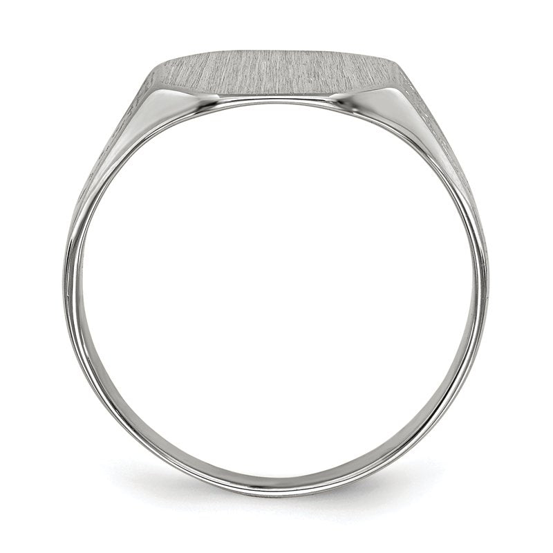 14k White Gold 10.5x9.0mm Closed Back Signet Ring