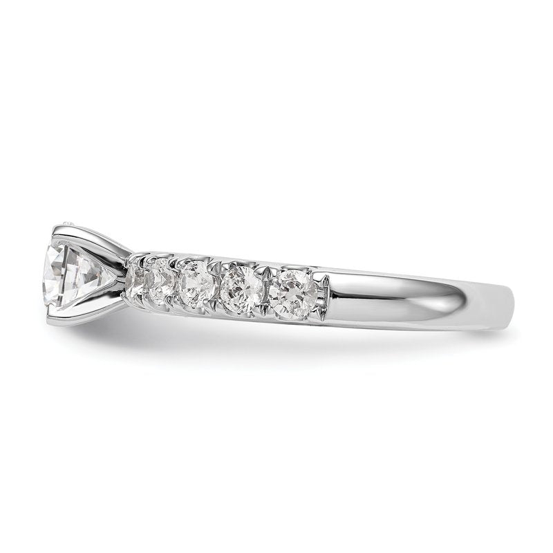 14K White Gold 1/2 carat Lab Grown Diamond VS+ F+ Semi-Mount Peg Set Engagement Ring