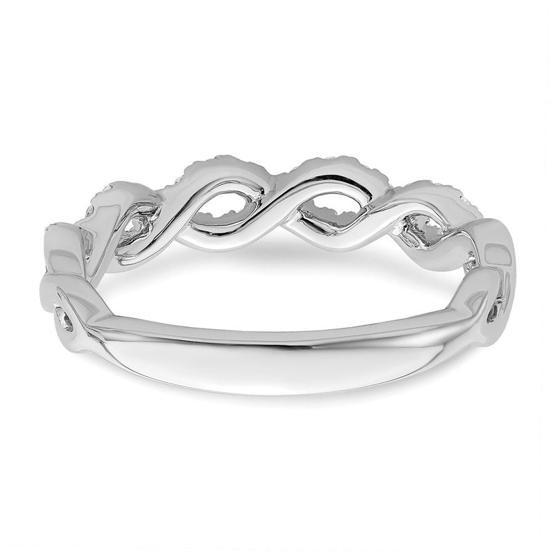 14K White Gold 1/3 carat Lab Grown Diamond VS+ F+ Intertwined Complete Band