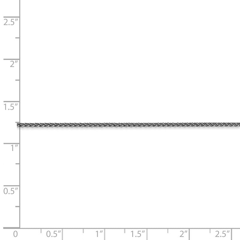 14K White Gold 10 inch 1.25mm Spiga with Lobster Clasp Anklet