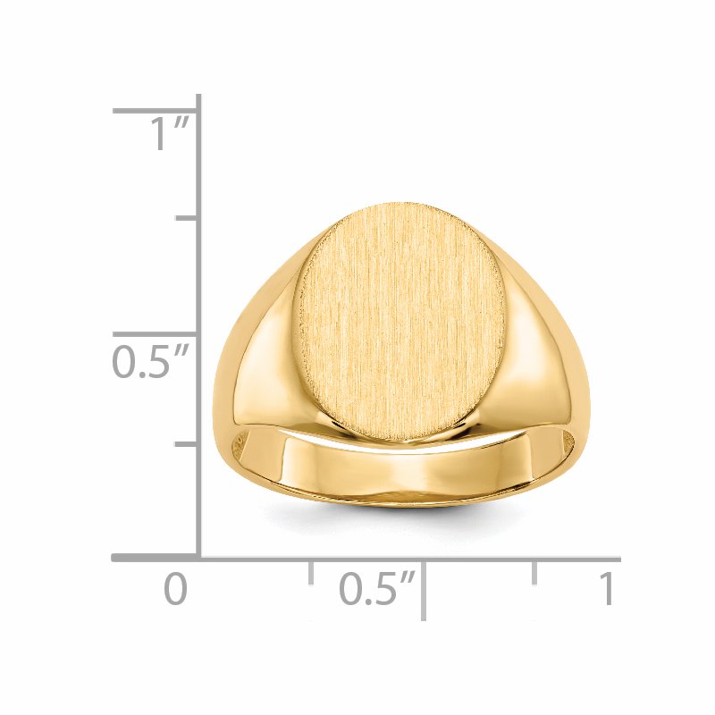 14k 12.5x16.0mm Open Back Mens Signet Ring