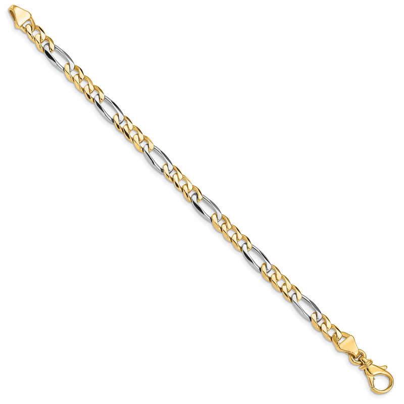 14K Two-tone 18 inch 5.8mm Hand Polished Fancy Link with Fancy Lobster Clasp Chain