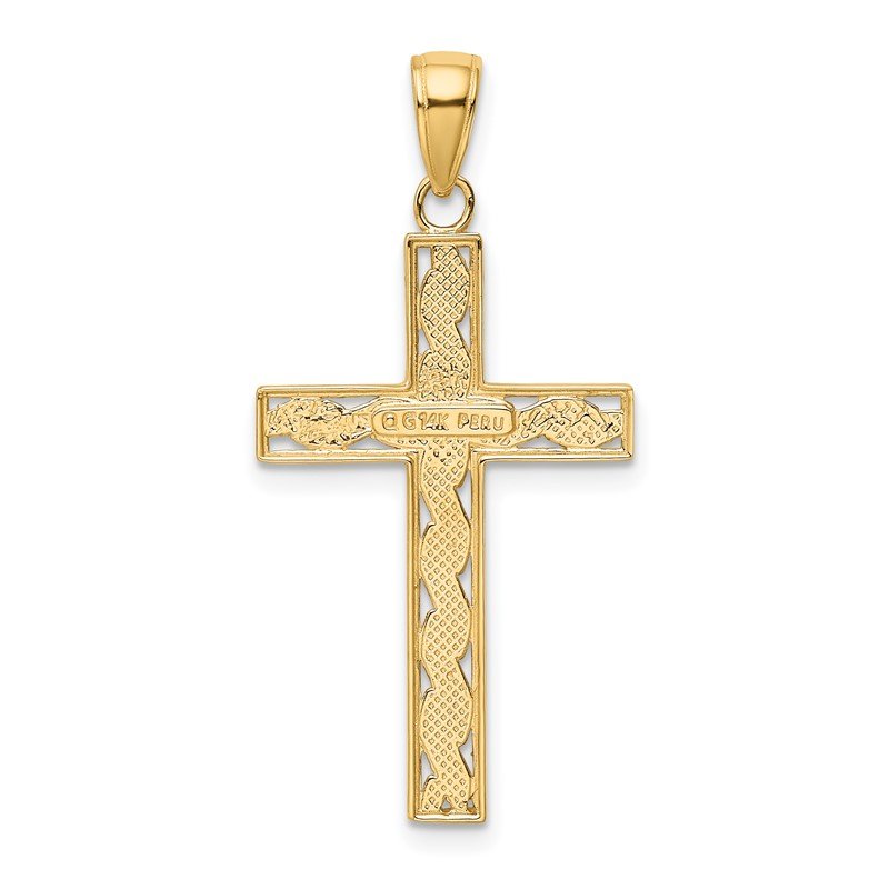 14k Rope Cross Pendant
