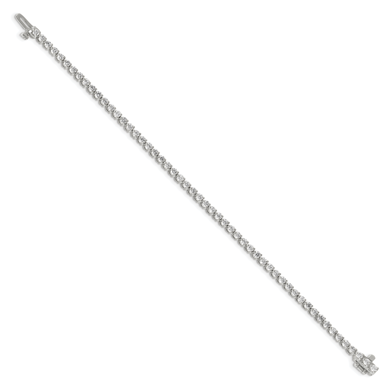 14k White Gold Complete 3.3 carat Round VS Diamond 3-prong 7 inch Tennis Bracelet