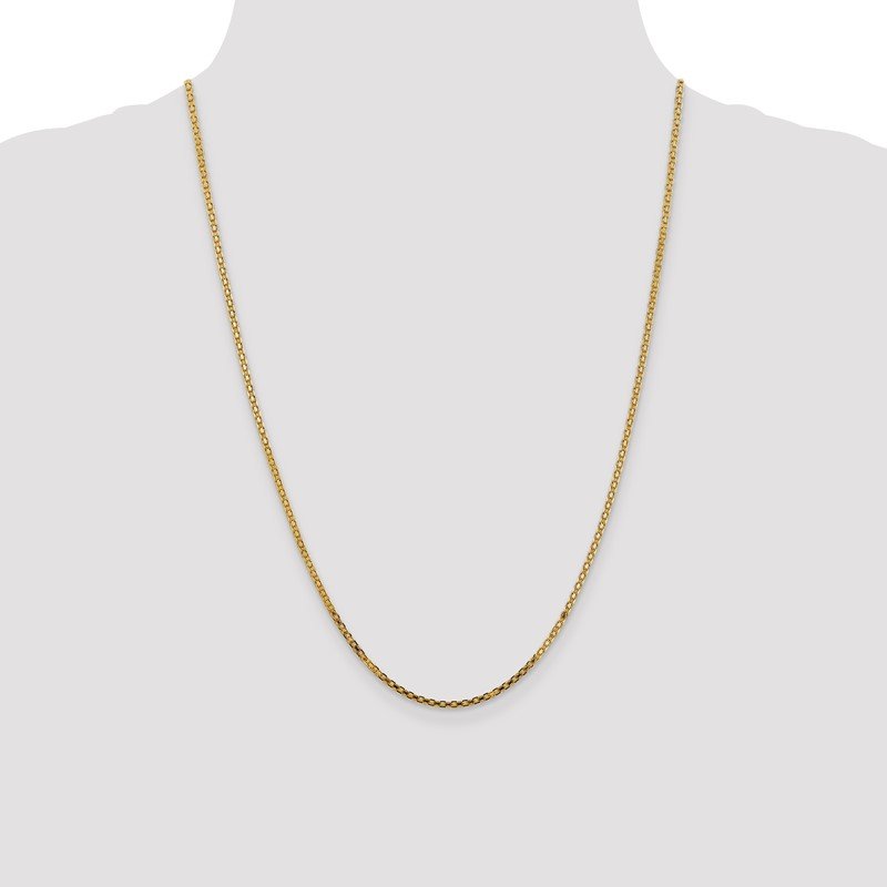 14K 10 inch 1.8mm Lightweight Flat Bismark with Lobster Clasp Anklet
