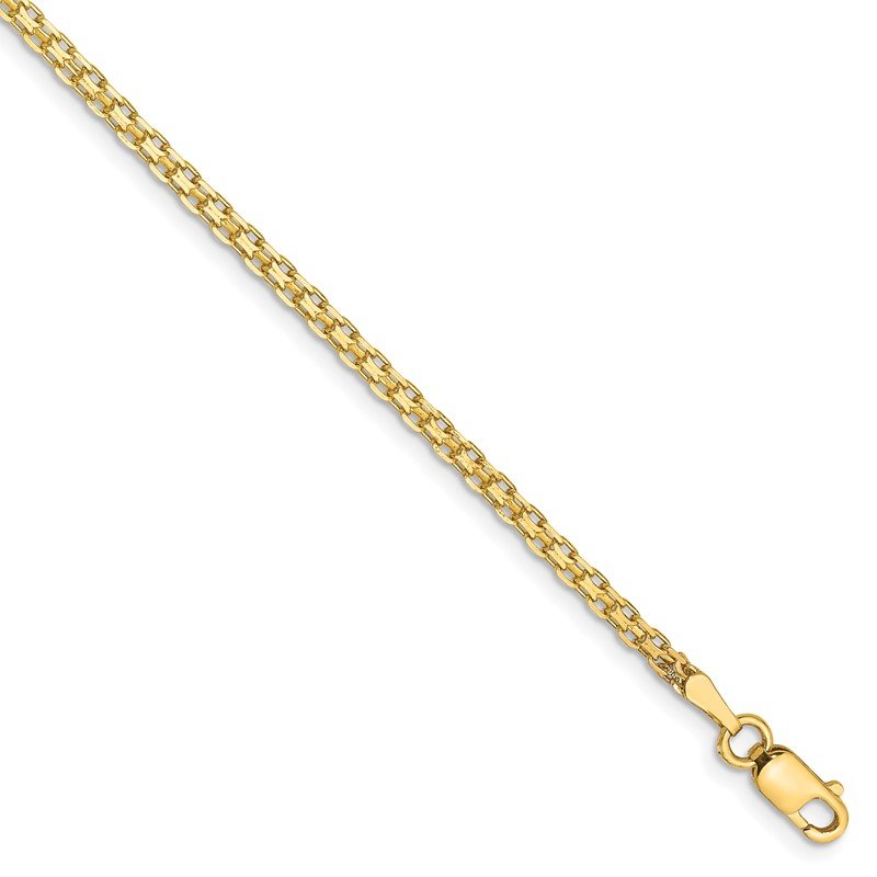 14K 10 inch 1.8mm Lightweight Flat Bismark with Lobster Clasp Anklet