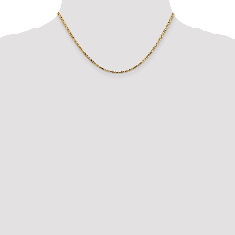 14K 10 inch 1.8mm Lightweight Flat Bismark with Lobster Clasp Anklet