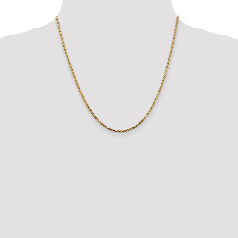 14K 10 inch 1.8mm Lightweight Flat Bismark with Lobster Clasp Anklet