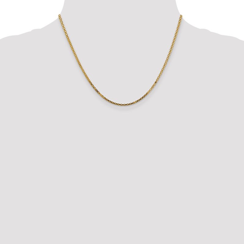 14K 10 inch 1.8mm Lightweight Flat Bismark with Lobster Clasp Anklet