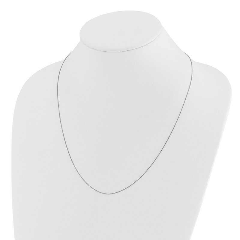 14K White Gold Adjustable .55mm Baby Box Chain