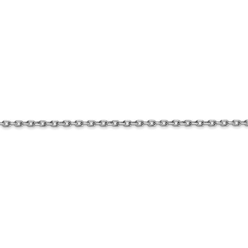 14K White Gold 26 inch 1.8mm Diamond-cut Round Open Link Cable with Lobster Clasp Chain