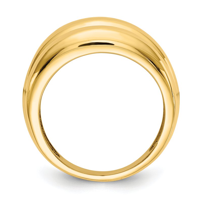 14k Polished Scalloped Dome Ring