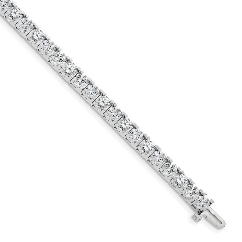 14k White Gold Complete 12.5 carat Round VS Diamond 4-prong 7 inch Tennis Bracelet