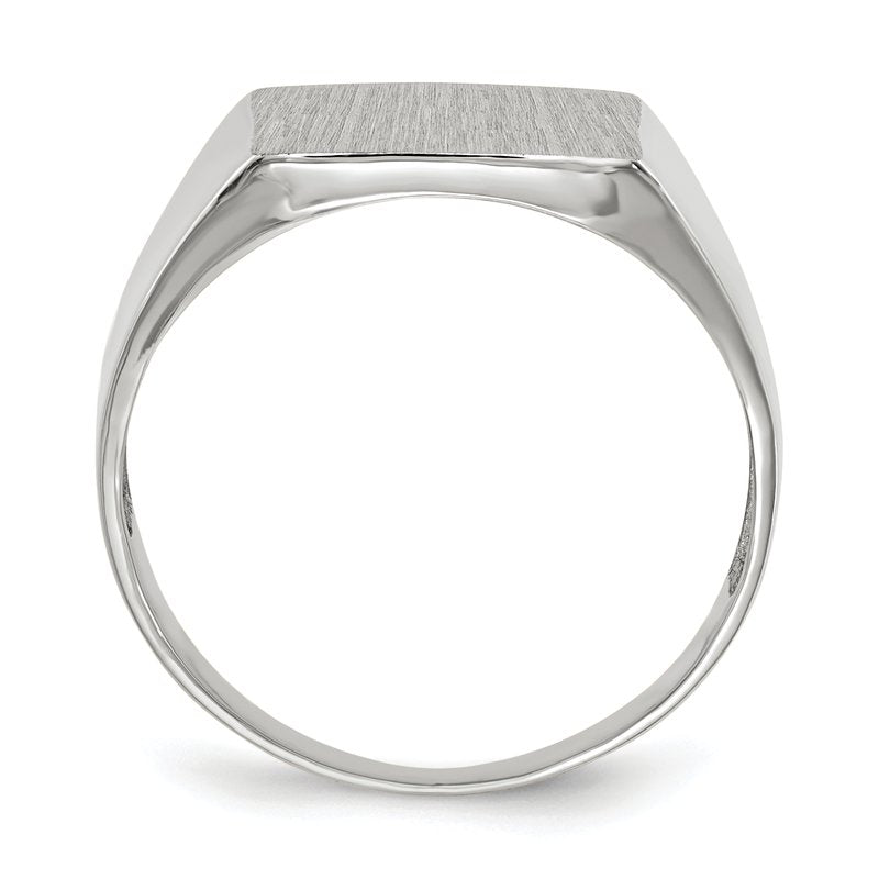 14k White Gold 13.0x13.0mm Closed Back Signet Ring