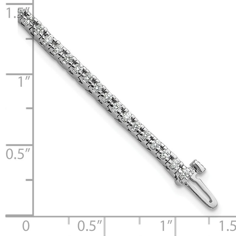 14k White Gold Complete 1.25 carat Round A Diamond 4-prong 7 inch Tennis Bracelet