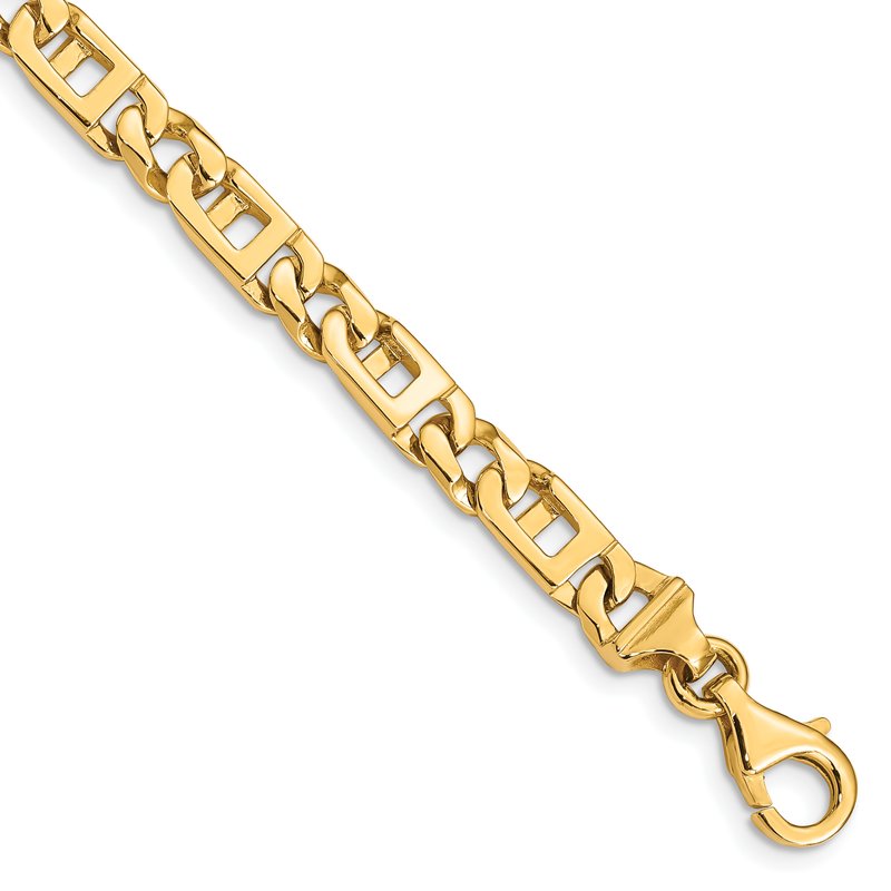 14K 18 inch 5.9mm Hand Polished Fancy Link with Fancy Lobster Clasp Chain