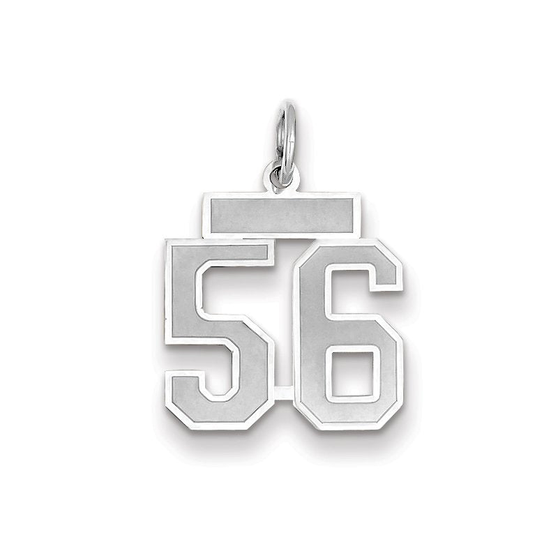14kw Small Satin Number 56 Charm