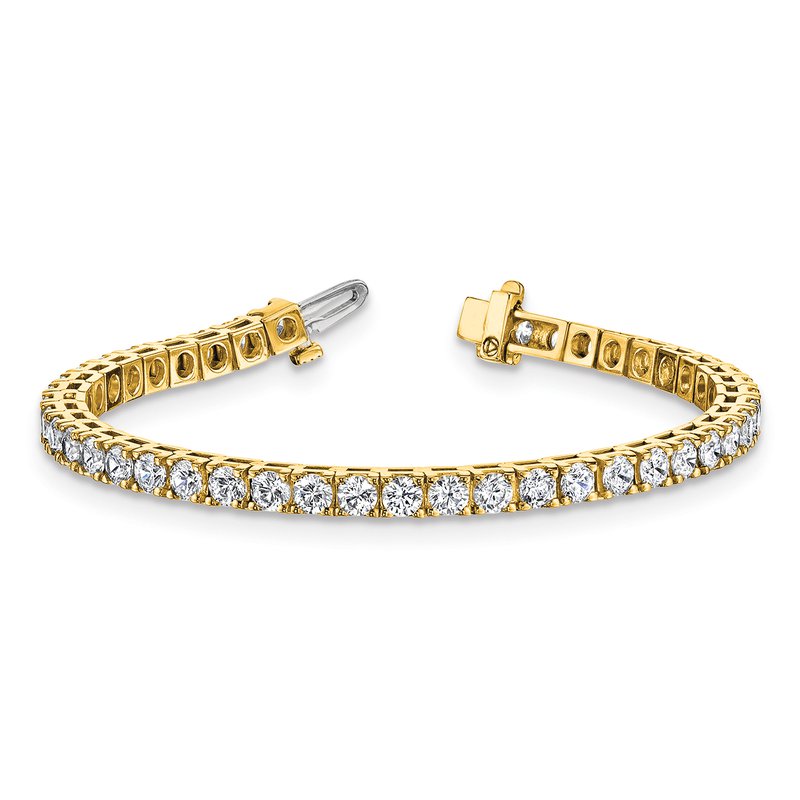 14k Complete 6.44 carat Round A Diamond 4-prong 7 inch Tennis Bracelet