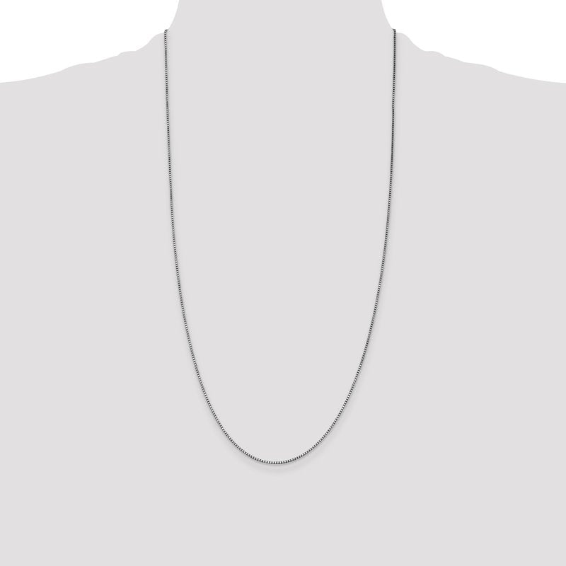 14K White Gold 26 inch 1.05mm Box with Lobster Clasp Chain