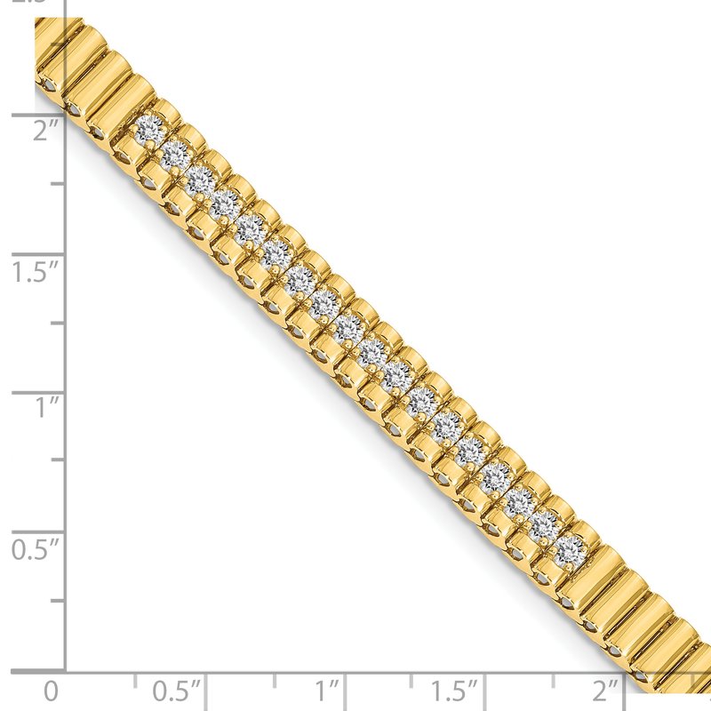 14k Complete 0.93 carat Round AAA Diamond 4-prong 7-inch Link Bracelet