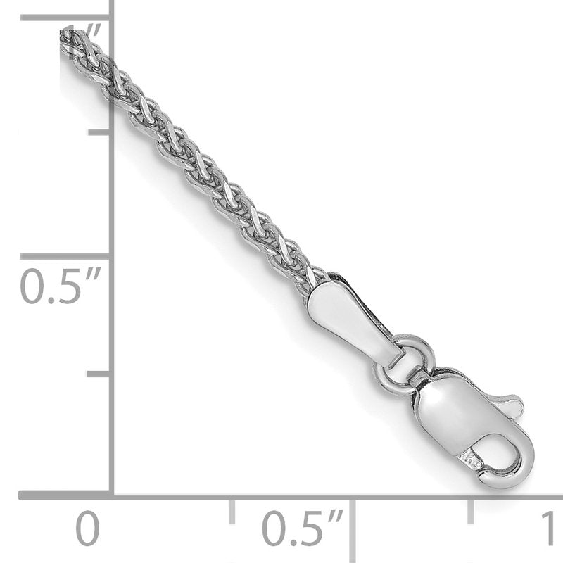 14K White Gold 14 inch 1.7mm Diamond-cut Spiga with Lobster Clasp Chain