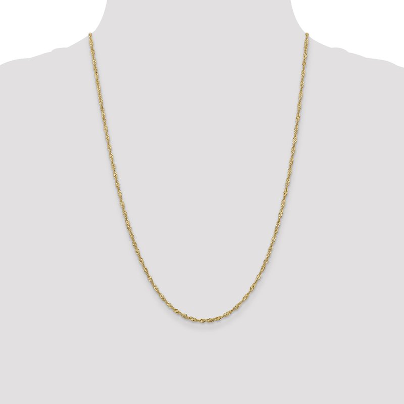 14K 1.9mm Singapore Chain Anklet