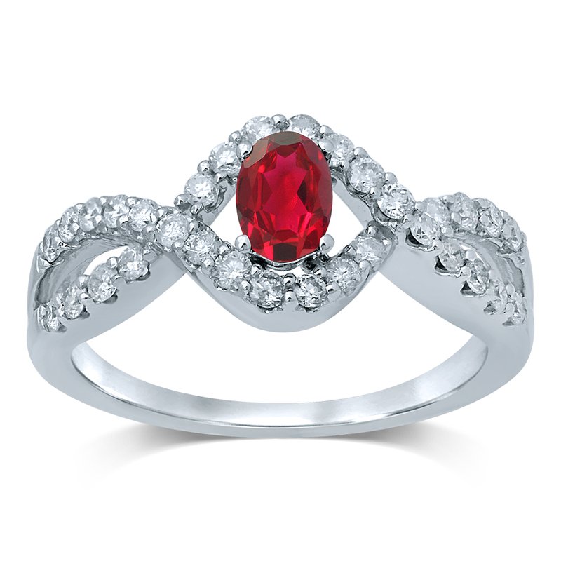 14K Diamond  Ruby   Ring