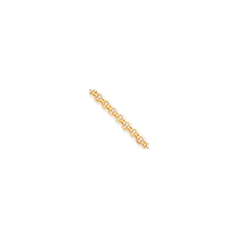 14k Polished Fancy 5mm Rolo Link 18 inch Necklace
